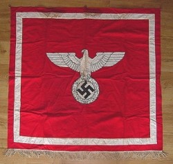 Nazi Eagle/Swastika NSDAP Podium Banner with Rings...$395 SOLD