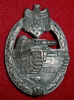 Nazi Panzer Assault Badge in Silver by Hermann Aurich, Dresden...$250 SOLD