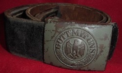 Nazi Army EM Belt Buckle with Black Leather Belt...$125 SOLD