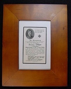 Nazi SS Polizei-Division Death Card in Frame...$35 SOLD