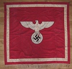 Nazi Eagle/Swastika NSDAP Podium Banner with Rings and Maker's Label...$315 SOLD