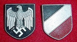 Nazi Tropical Afrika Korps Pith Helmet Insignia Plaques...$60 set SOLD