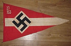 Hitler Youth Pennant with Formation Numbers...$415 SOLD