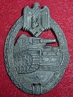 Nazi Bronze Panzer Assault Badge by Wiedmann...$100 SOLD
