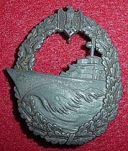 Nazi Kriegsmarine Destroyer Badge by JFS...$185 SOLD
