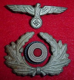 Nazi Army Peaked Visor Hat Insignia Set...$60 SOLD