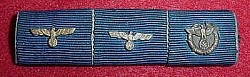 Nazi Three-Ribbon Bar with Metal Devices...$45 SOLD