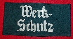 Nazi State Factory Security Service "WerkSchutz" Armband...$70 SOLD