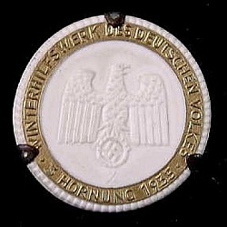 Nazi 1935 WHW Porcelain Medallion by Meissen...$45 SOLD