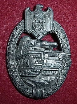 Nazi Tank Assault Badge in Silver...$250 SOLD