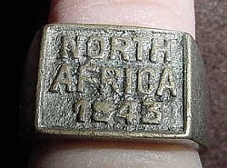 WWII G.I.s "North Africa" Souvenir Theatre-Made Finger Ring...$25 SOLD