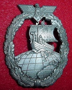 Nazi Kriegsmarine Auxiliary Cruiser War Badge by Schwerin...$485 SOLD