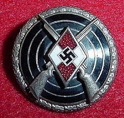 Nazi Hitler Youth Sharpshooter Badge by Frank und Reif, Stuttgart...$115 SOLD
