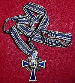 Original Nazi Mother's Cross in Bronze with Neck Ribbon...$50 SOLD