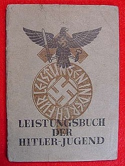 Nazi Hitler Youth Leistungsbuch with Photo and Entries...$68 SOLD