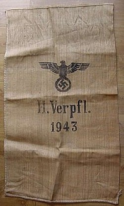 Nazi Wehrmacht Burlap "Heeresverpflegungssack 1943" Food Sack...$110 SOLD