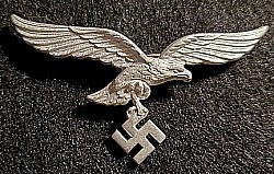 Nazi Luftwaffe Visor Hat Eagle Insignia...$39 SOLD