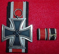 Nazi Iron Cross 2nd Class with Ribbon and Two-Ribbon Bar...$150 SOLD