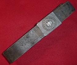 Nazi Army EM Belt and Buckle with Leather Tab Marked 