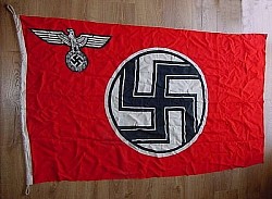 Nazi Kriegsmarine-Marked State Service Flag with Halyard Loops...$385 SOLD