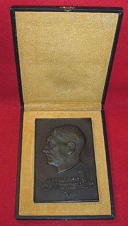 Nazi Hitler Plaque NSDAP Non-Portable Award...$295 SOLD