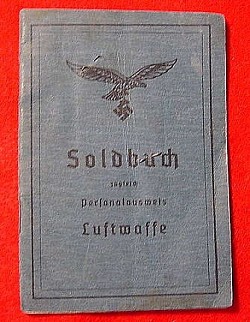 Nazi Luftwaffe "Flieger" Soldbuch with Photo...$125 SOLD