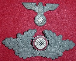 Nazi Political Leader's Visor Hat Eagle and Cockade Set...$80 SOLD