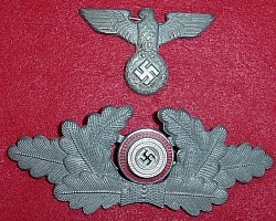Nazi Political Leader's Visor Hat Eagle and Cockade Set...$80 SOLD