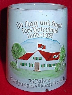 Nazi-era 75th Anniversary of the Rodach Shooting Society Beer Mug...$135 SOLD
