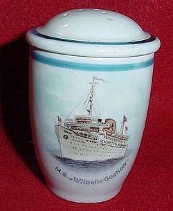 Nazi-era Porcelain Salt Shaker By Rosenthal from the Ill-Fated "M.S. Wilhelm Gustloff"...$110 SOLD