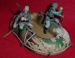 Nazi 1930's Hausser-Elastolin Rubber Raft with Two Army Rowers...$165 SOLD
