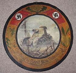 Nazi Marksman's Large Circular Wooden Plaque...$395 SOLD