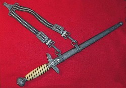 Nazi Luftwaffe Officer's 2nd Model Dress Dagger by Tiger with Hangers...$575 SOLD