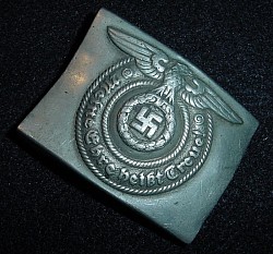 Nazi SS EM Belt Buckle with Full Overhoff & Cie Maker's Marking...$595 SOLD