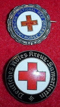 WWII German and U.S. Red Cross Badge Set...$110   SOLD