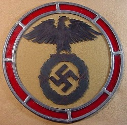 Nazi Early Leaded Stained Glass "Fensterglasbilder" Patriotic Window Hanging...$250 SOLD