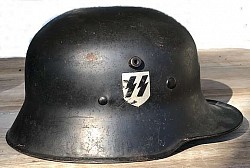 Nazi SS Transitional "Himmler Style" Double-Decal Helmet with Liner Bands (no leather)...$7,000 SOLD