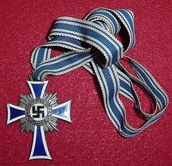 Nazi Mother's Cross in Silver with Neck Ribbon...$65 SOLD