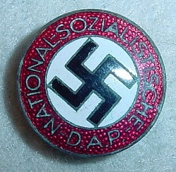 Nazi NSDAP Party Membership Badge Marked M1/34 with Buttonhole Device...$110 SOLD