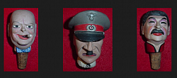 Vintage Churchill, Hitler, Stalin Bottle Stoppers 