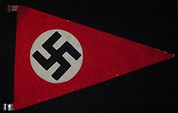 Nazi Swastika Vehicle Pennant with RZM-Marked Metal Frame...$225 SOLD