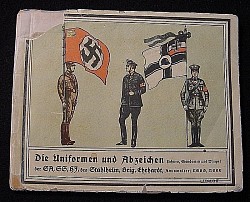 Nazi Circa 1938 Color Illustrated Reference Booklet "Die Uniformen und Abzeichen, Fahnen, Standarten und Wimpel der SA, SS,"...$85 SOLD