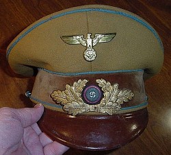 Nazi Political Leader's Visor Hat (Ortsgruppe Level) with RZM Tag...$525 SOLD