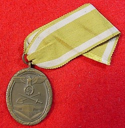 Original Nazi Bronze Westwall Medal with Ribbon...$38 SOLD