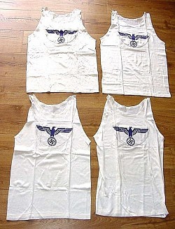 WWII German Kriegsmarine Sports Shirts with Embroidered Eagle/Swastika Patch...$225 each SOLD