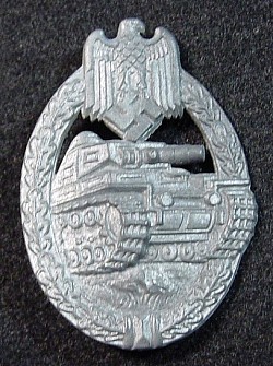 Nazi Panzer Assault Badge in Silver by E. Ferdinand Wiedmann...$250 SOLD