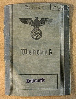 Nazi Luftwaffe Wehrpass with Photo...$125 SOLD