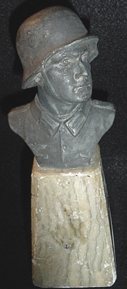 WWII German Army Soldier Desk Bust on Marble Base...$125 SOLD