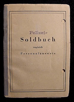 Nazi Police Soldbuch with Photo in Uniform...$95 SOLD