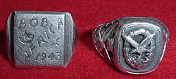 Nazi Luftwaffe Ring and "Africa 1943" Ring War Souvenirs of WWII Veteran...$175 SOLD